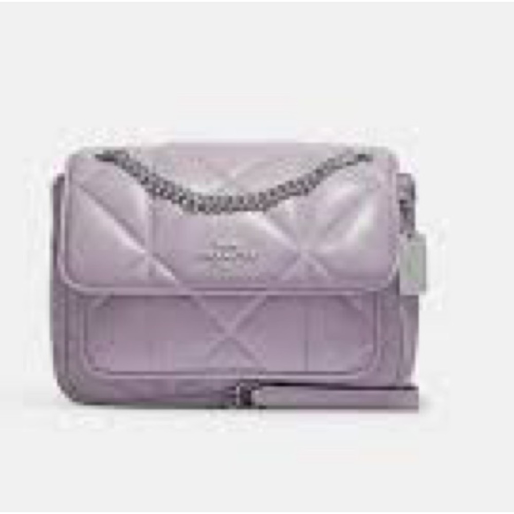 Coach Klare Crossbody Purse 25 With Puffy Diamond Quilting Silver Mist